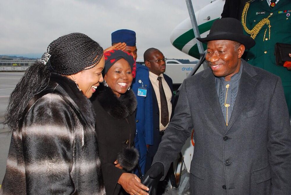 President Jonathan on arrival in Zurich en route Davos for the World Economic Forum