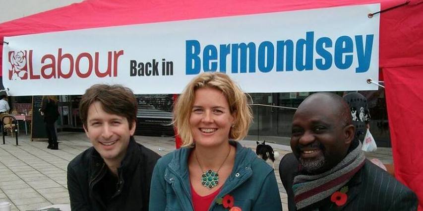 The three Labour candidates for South Bermondsey ward  - Leo Pollak, Catherine Dale and Sunny Lambe
