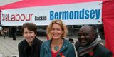 The three Labour candidates for South Bermondsey ward  - Leo Pollak, Catherine Dale and Sunny Lambe