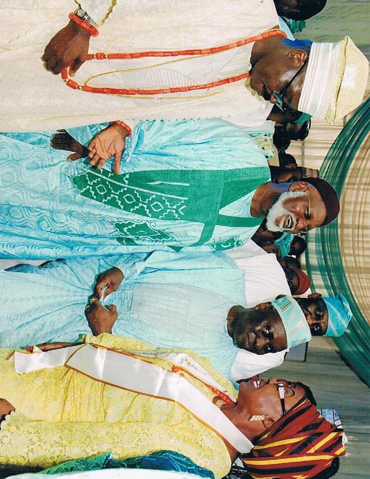 Nigeria's former Head of State - General Abdusalami Abubakar GCFR, former Inspector General of Police - Alhaji M Smith flanked by Ambassdor O.K. Lawal and H.E Abiodun Lawal