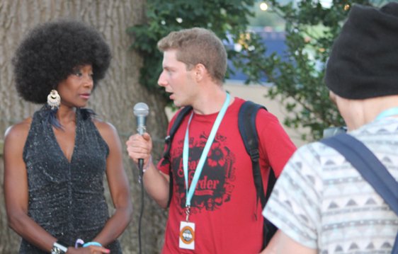 Maizie Williams interview with Samuel Port with Paul Jones on Camera at The Beat Herder Fest 2014