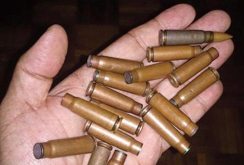 Ammunition collected from the scene of the procession