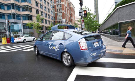 Google's self-driving car on a Washington street