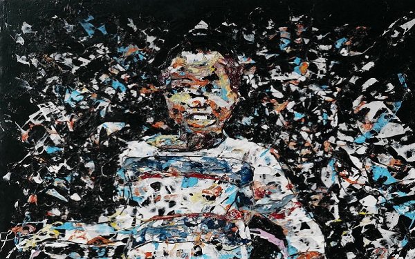 'Hula Hoop III' by Mbongeni Buthelezi is an example of the artist's attention to detail. He uses melted recycled plastic to tell engrossing African story-portraits.