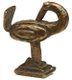 Tiny brass statue of a Sankofa bird, used for weighing gold.