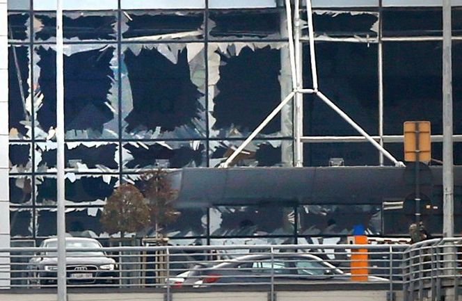 Windows blown out at Brussels Zaventem Airport