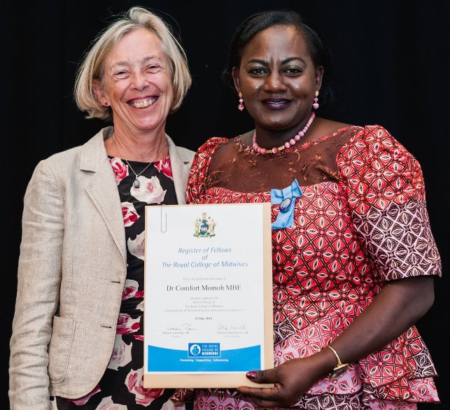Comfort Momoh from Guys and St. Thomas NHS Trust @GSTTnhs receives national midwifery honour for #FGM work