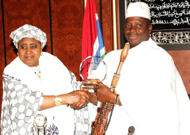 Dr Isatou Njie Saidy (left) and President Jammeh b