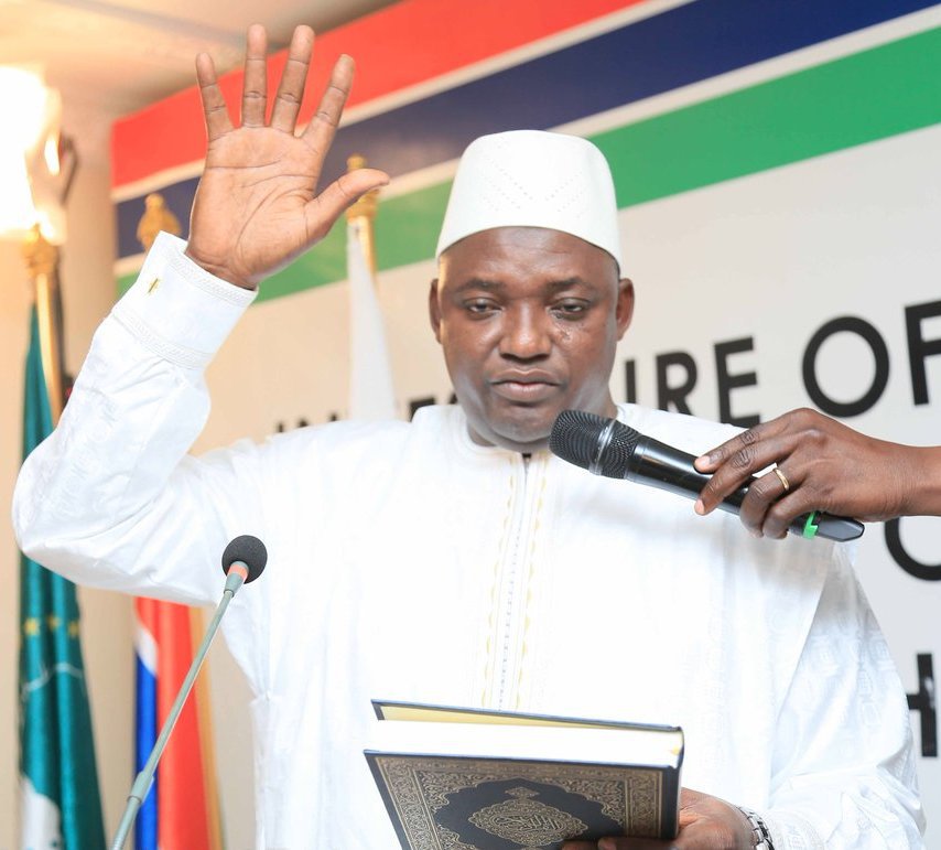 Inauguration of Adama Barrow as President of The Gambia at the country's Embassy in Dakar