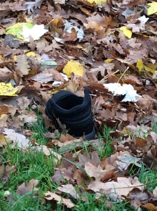 Alex's lost shoe in the park