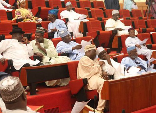 A cross-section of Nigerian Senators during a Plenary