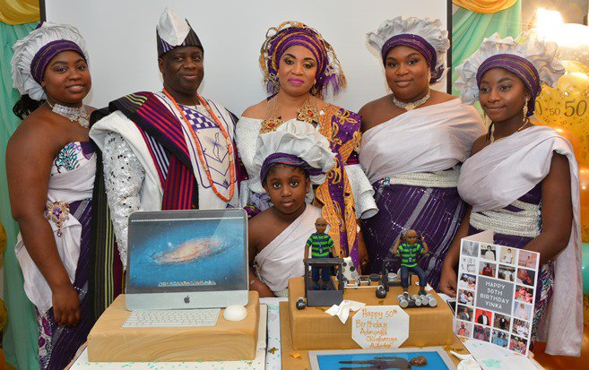 Mr and Mrs Adediji and immediate family in traditional outfit b.jpg