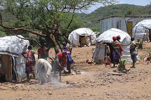 A displacement camp in Chemolingot, East Pokot, where Lena and her community members are staying.