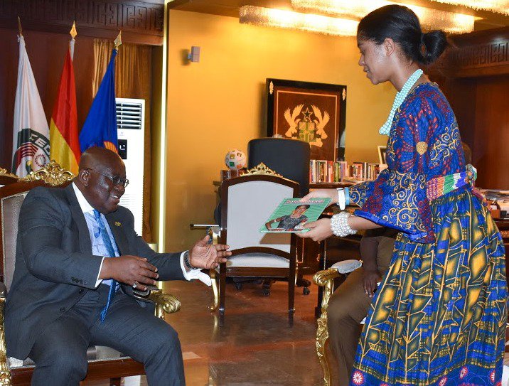 Zuriel presents book to President Akufo-Addo