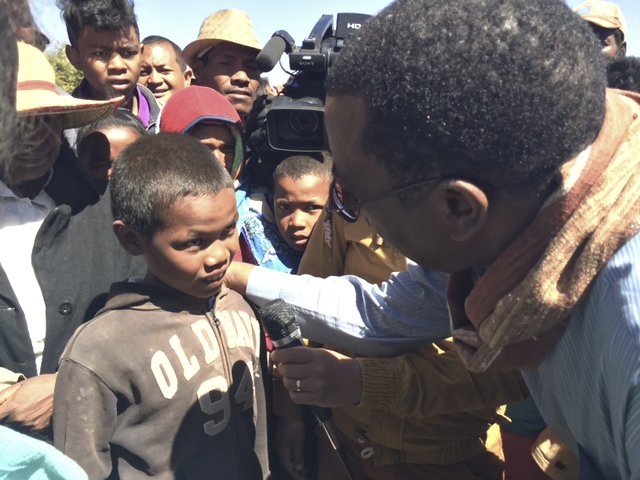 Akinwumi A Adesina meeting his Malagasy adoptive son Anthony