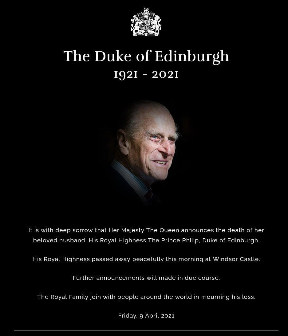 Death of the Duke of Edinburgh