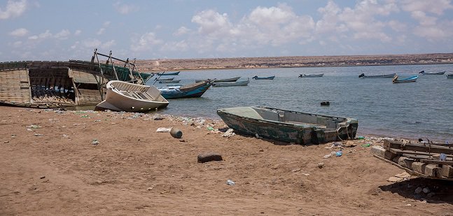 Wrecked boats in Obock, Djibouti