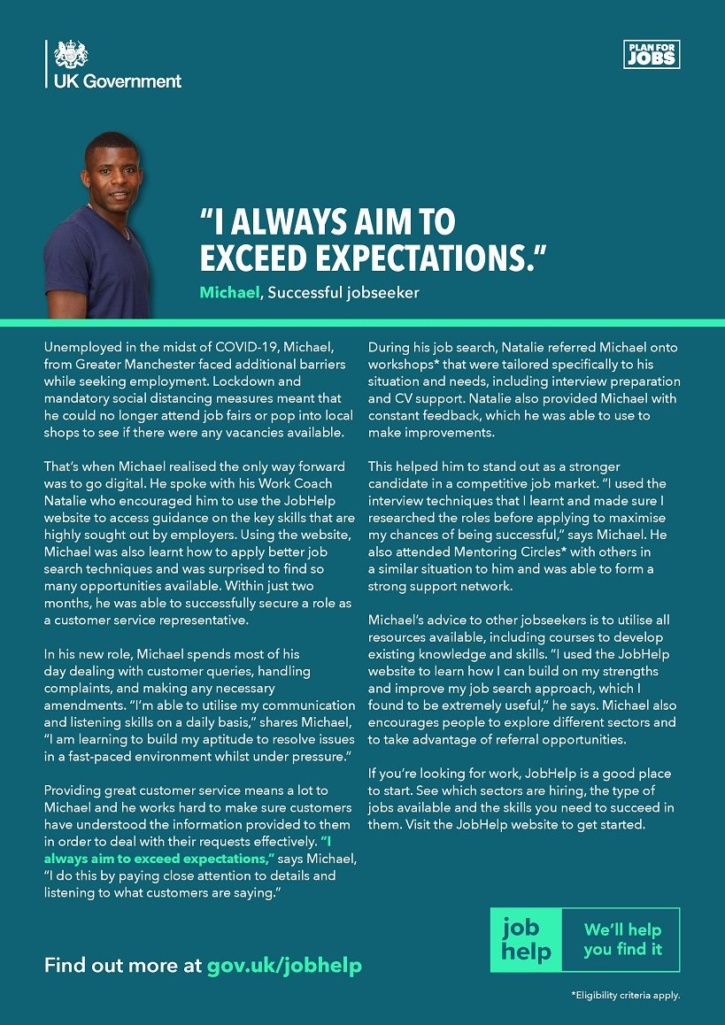 "I always aim to exceed expectations"