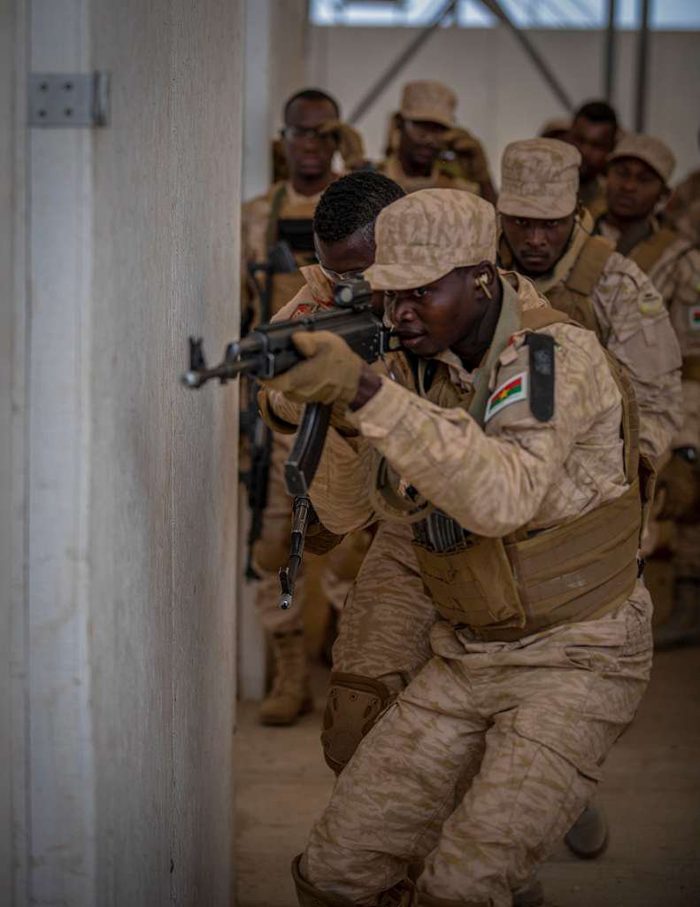Cameroon soldiers run through room clearing exercises (U.S Army photo by Spc. Miguel Pena)