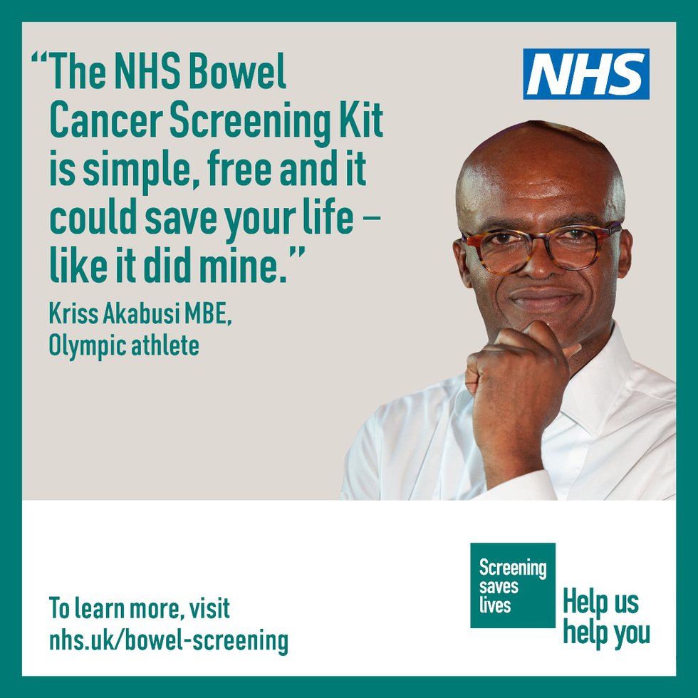 NHS Bowel Cancer Screening - Kriss Akabusi