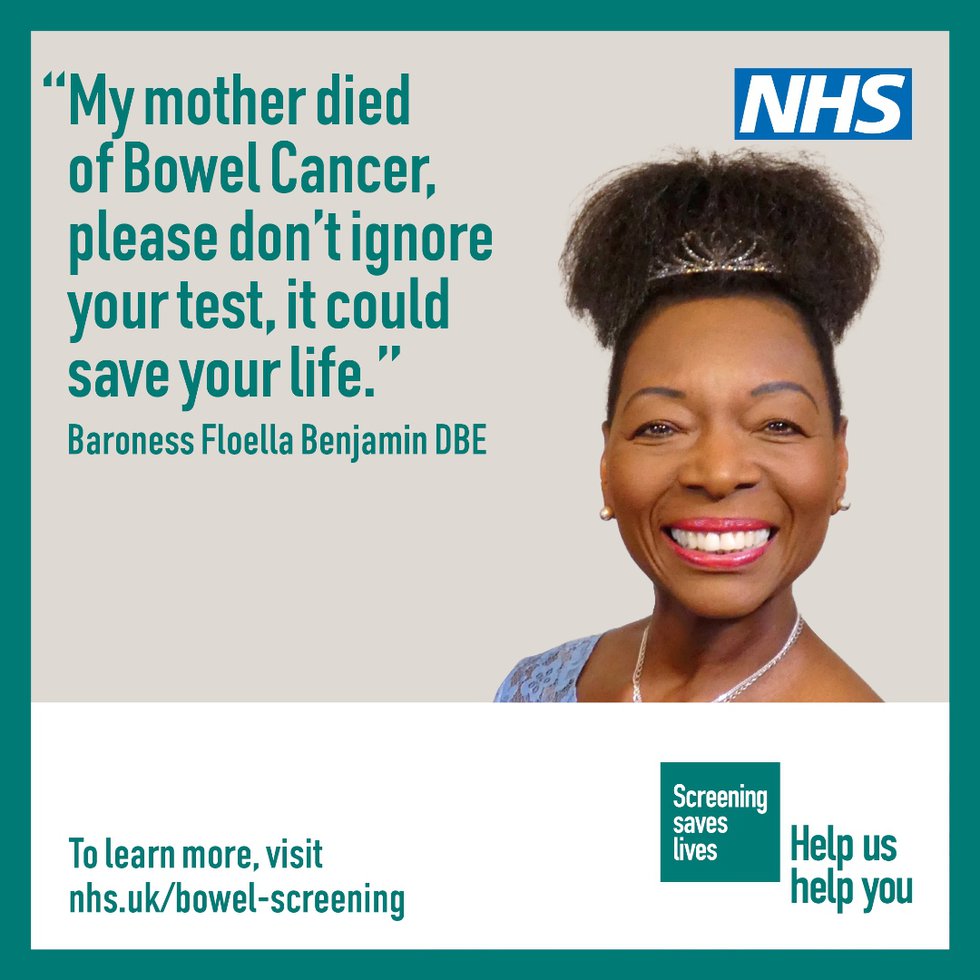 NHS Bowel Cancer Screening - Floella Benjamin