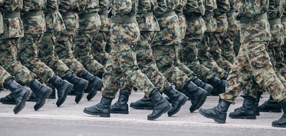 Men in camouflage uniform