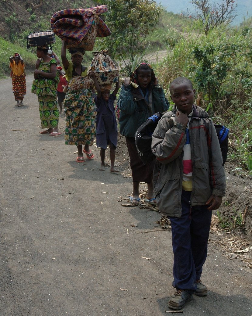 Fleeing conflict in DRC