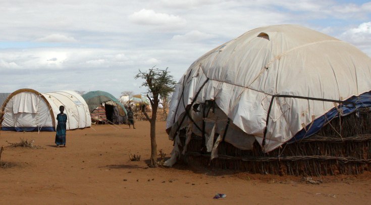 Refugee shelters in the Dadaab camp