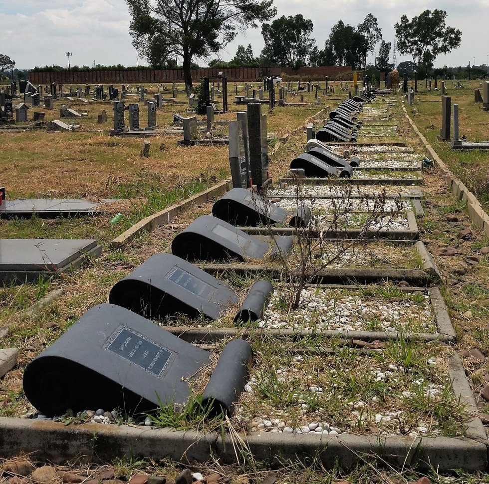 The row of graves of people killed during the Sharpeville massacre on 21 March 1960