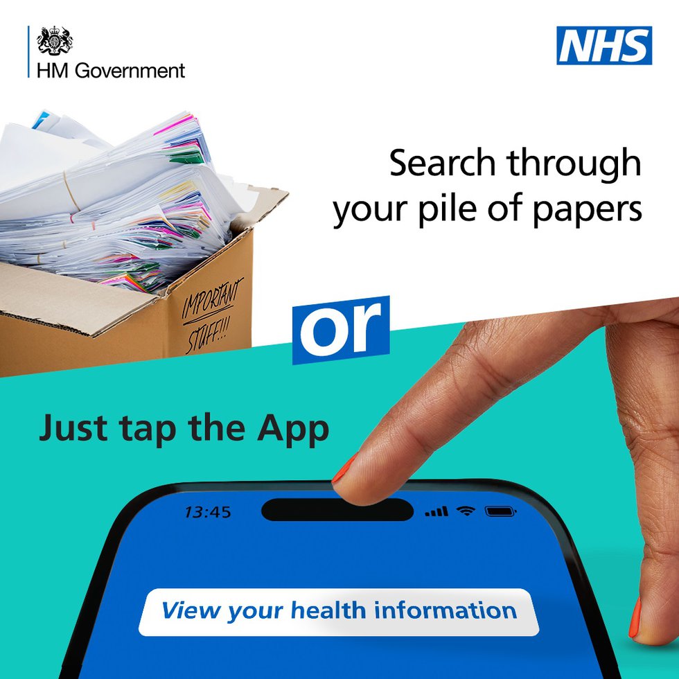 Search through papers or tap the NHS App