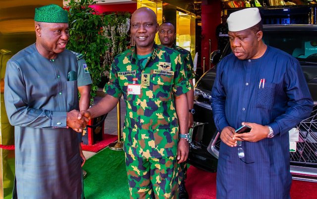 Governor Oyebanji, Senate Leader - Senator Opeyemi Bamidele, with Chief of Army Staff General Taoreed Lagbaja