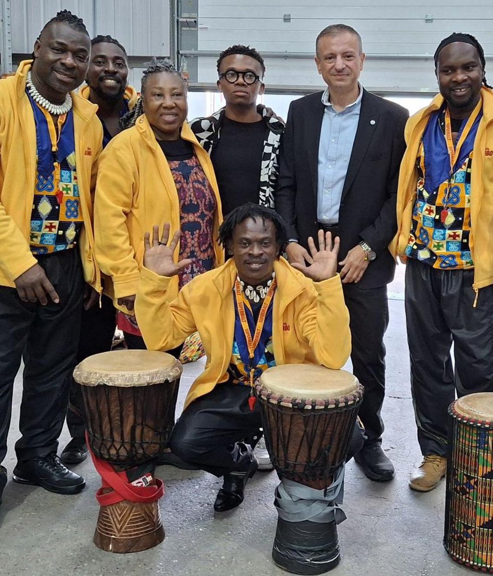 Emmanuel and his Acrobatic crew performed during the Grand Opening