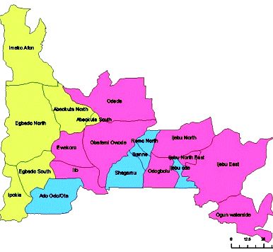 Map of Ogun State (with LGAs)