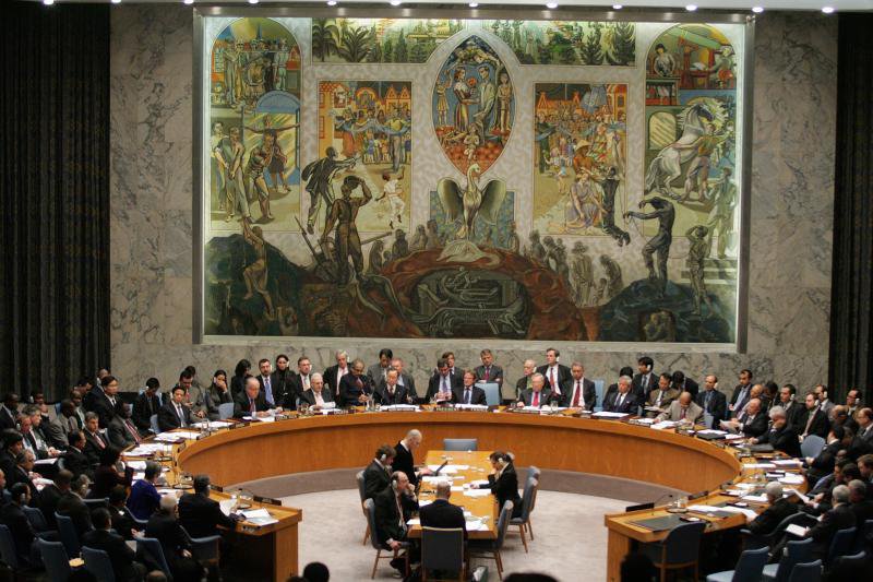 The UN Security Council in session